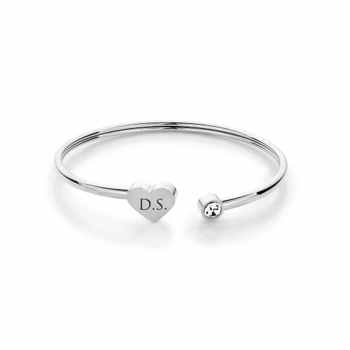 Heart bangle silver - Personalized