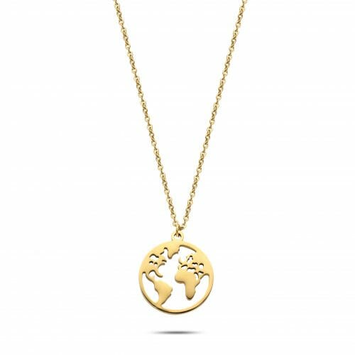 World necklace gold - Stainless steel