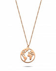 World necklace rosé gold - Stainless steel