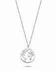 World necklace silver- Stainless steel