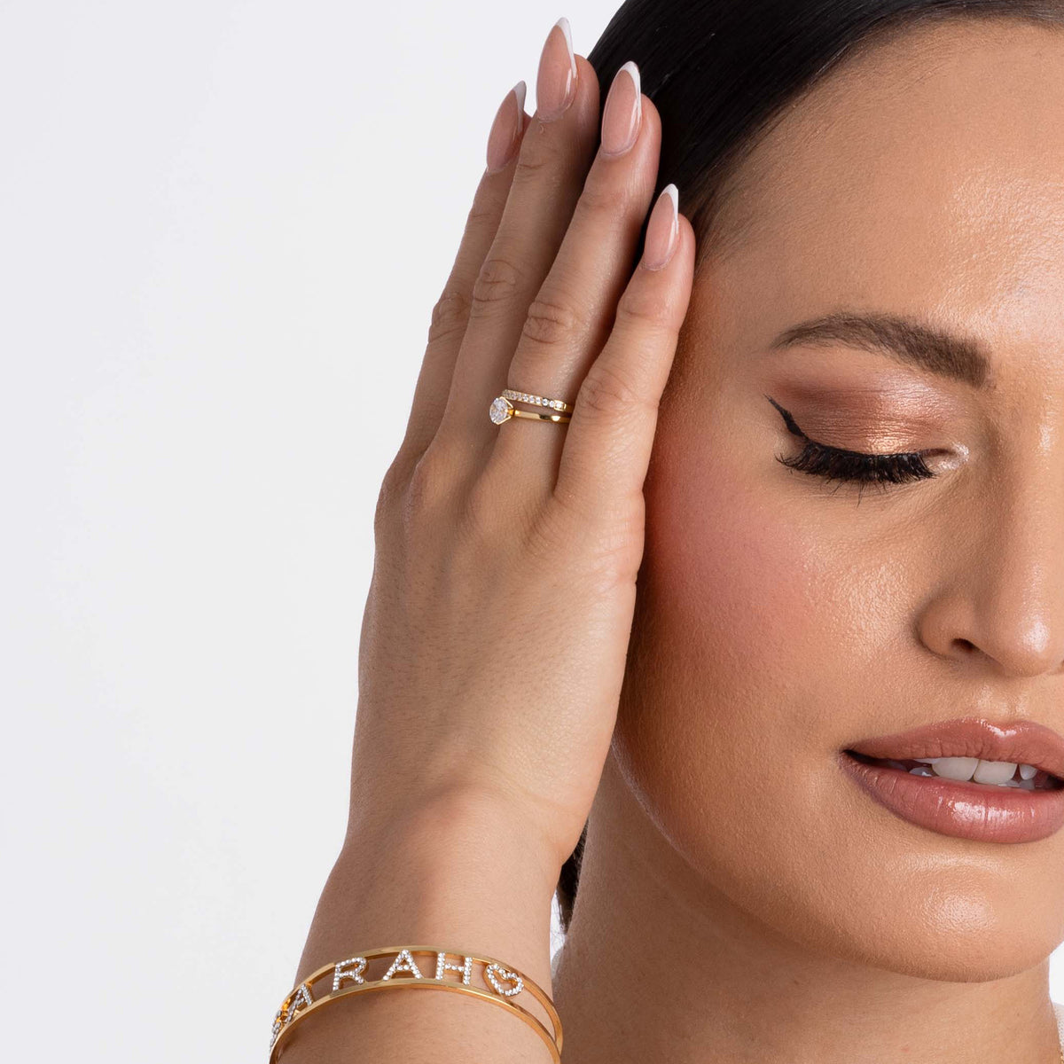 Double Layer Ring Gold - detail