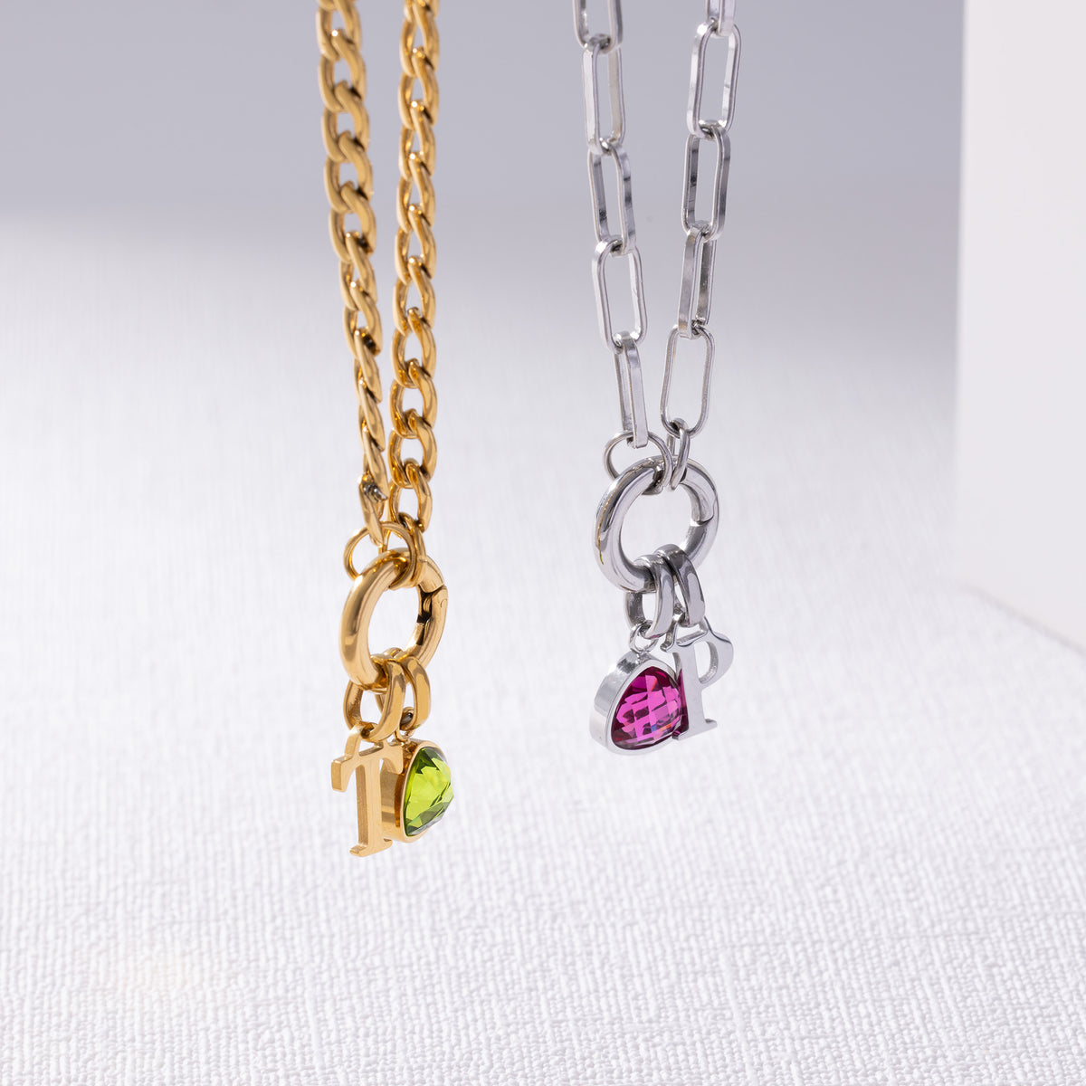 Loose letter & birthstone - Stainless steel