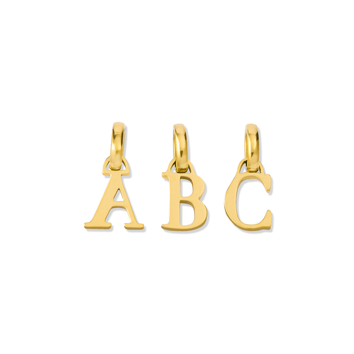 Letter charm gold - Stainless steel