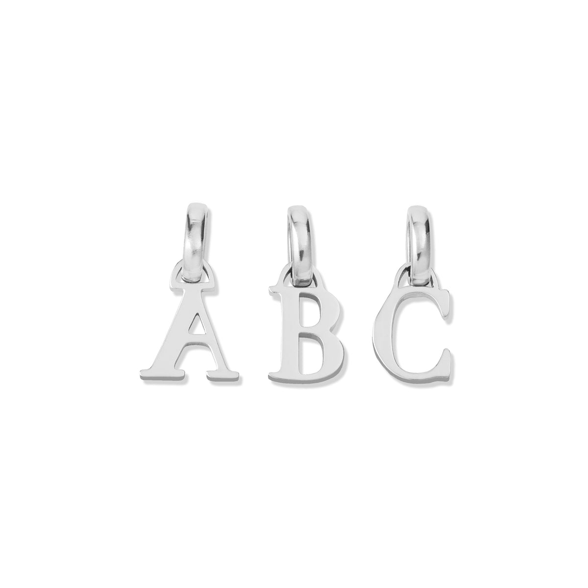 Letter charm silver - Stainless steel