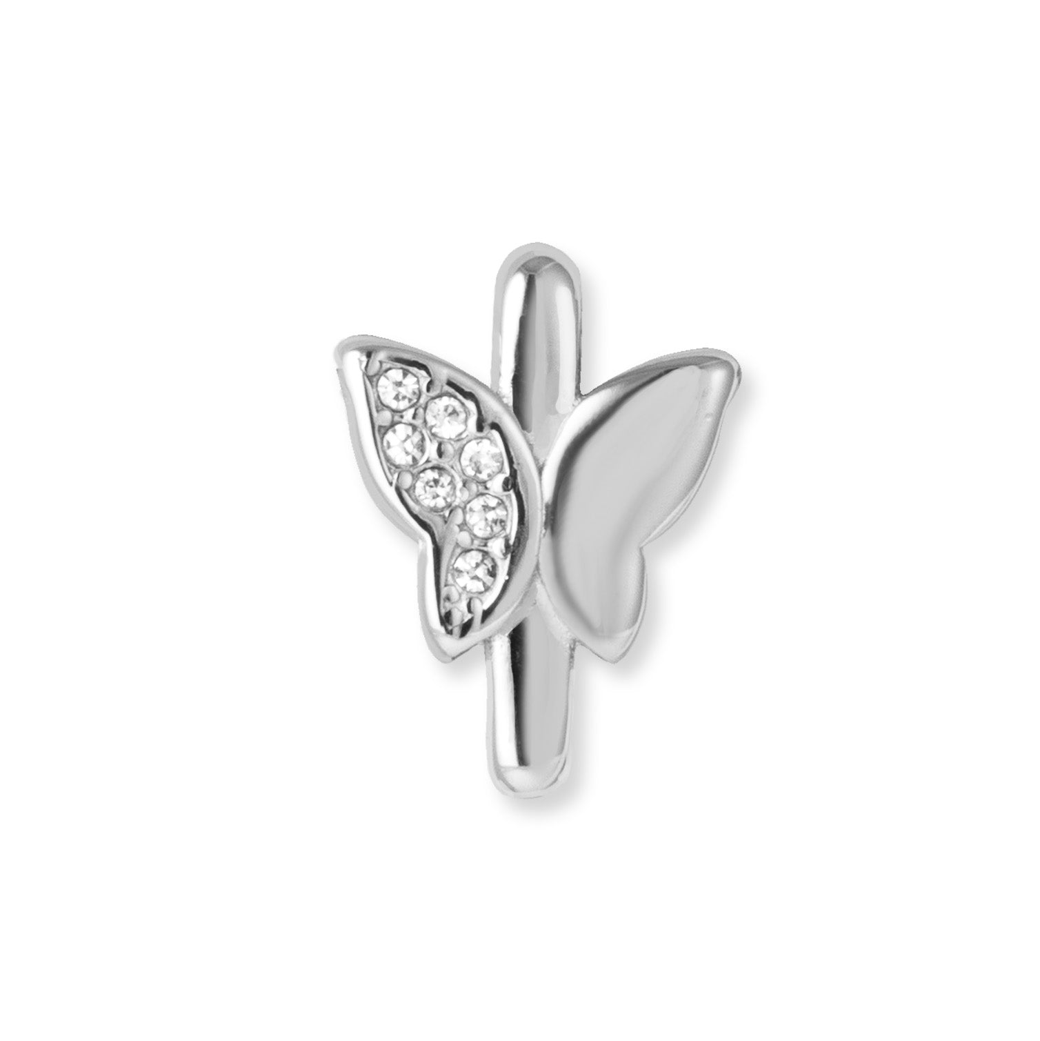 Mesh charm butterfly silver