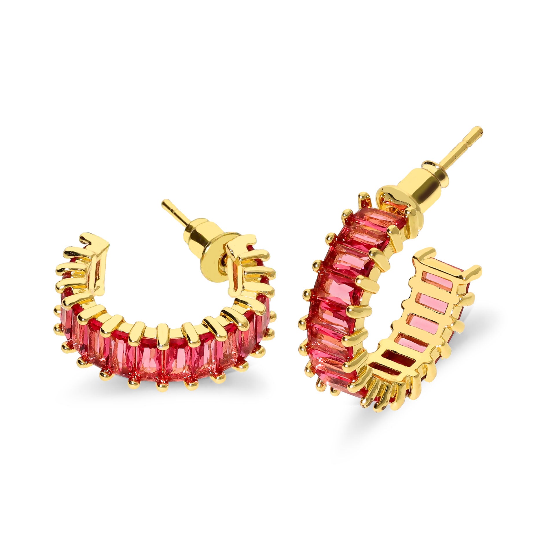 Coral stone earring pink gold