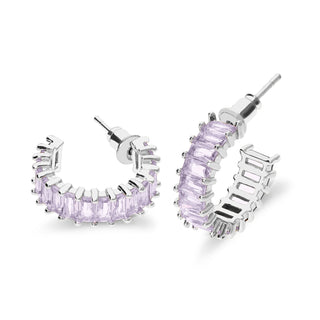 Coral stone earring purple silver