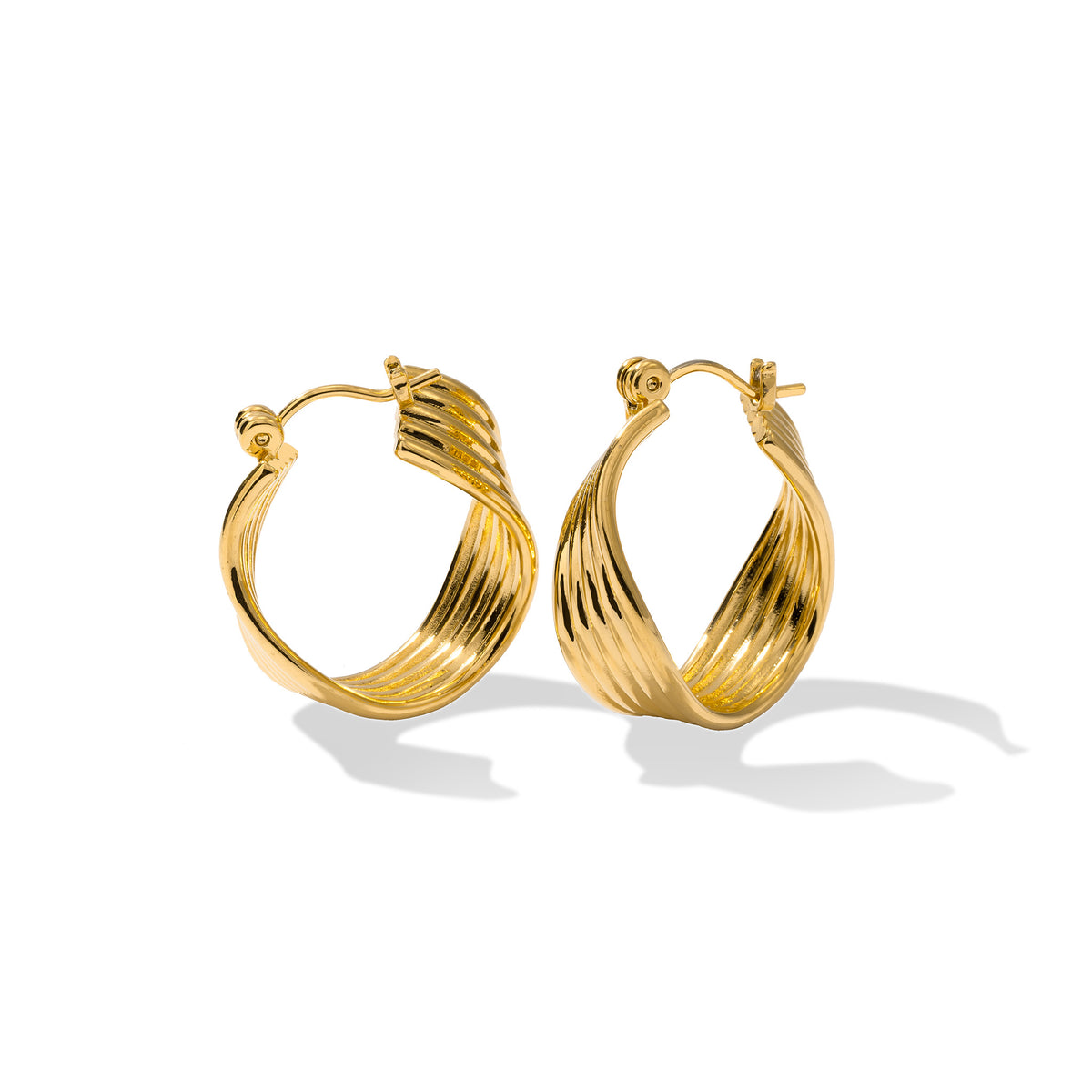 Flared earring gold - Stainless steel