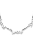 Multi name necklace silver