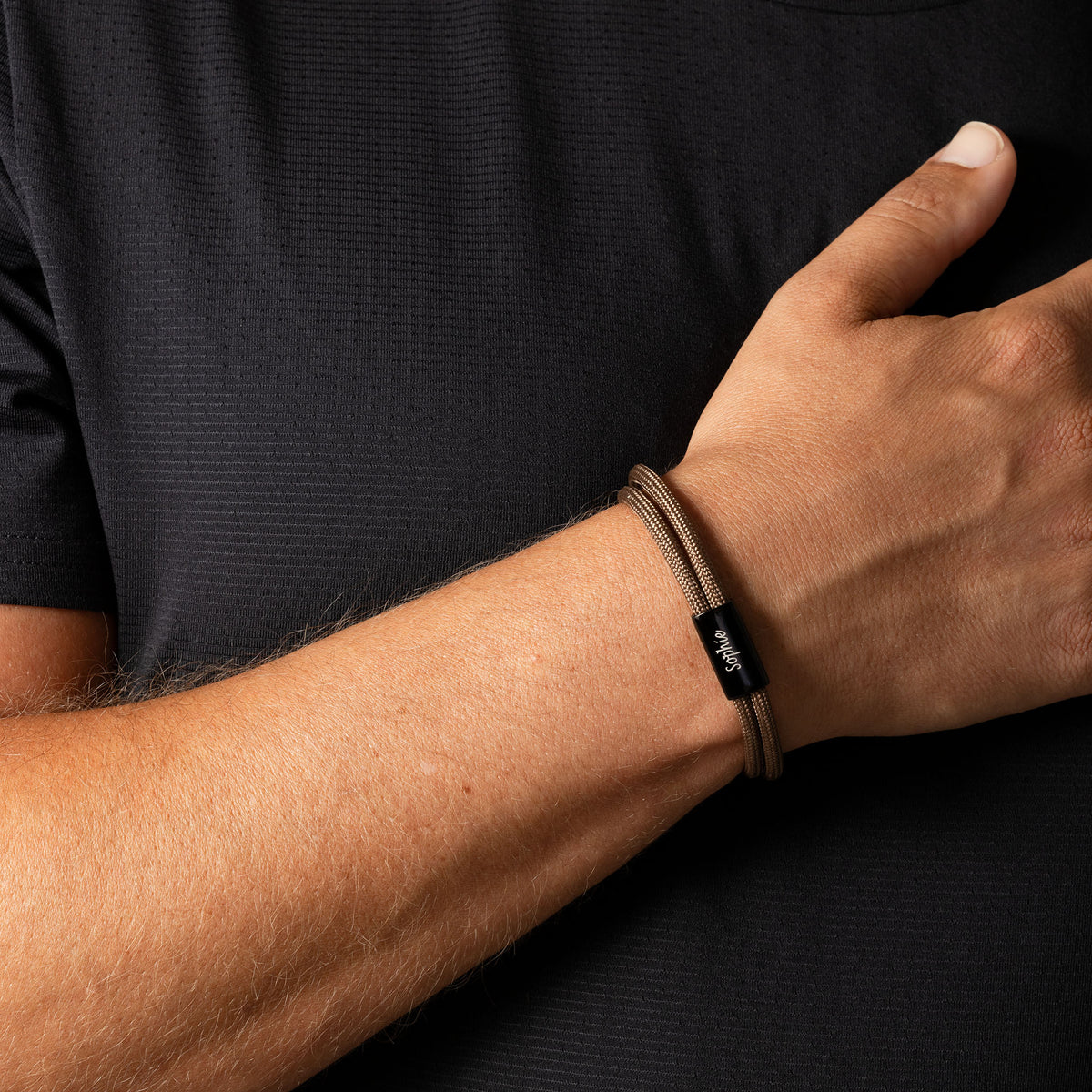 Rope bracelet brown - Stainless steel