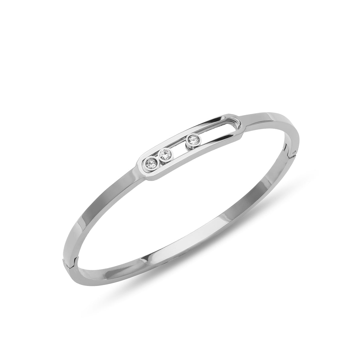 Bangle Moving Zirconia Silver