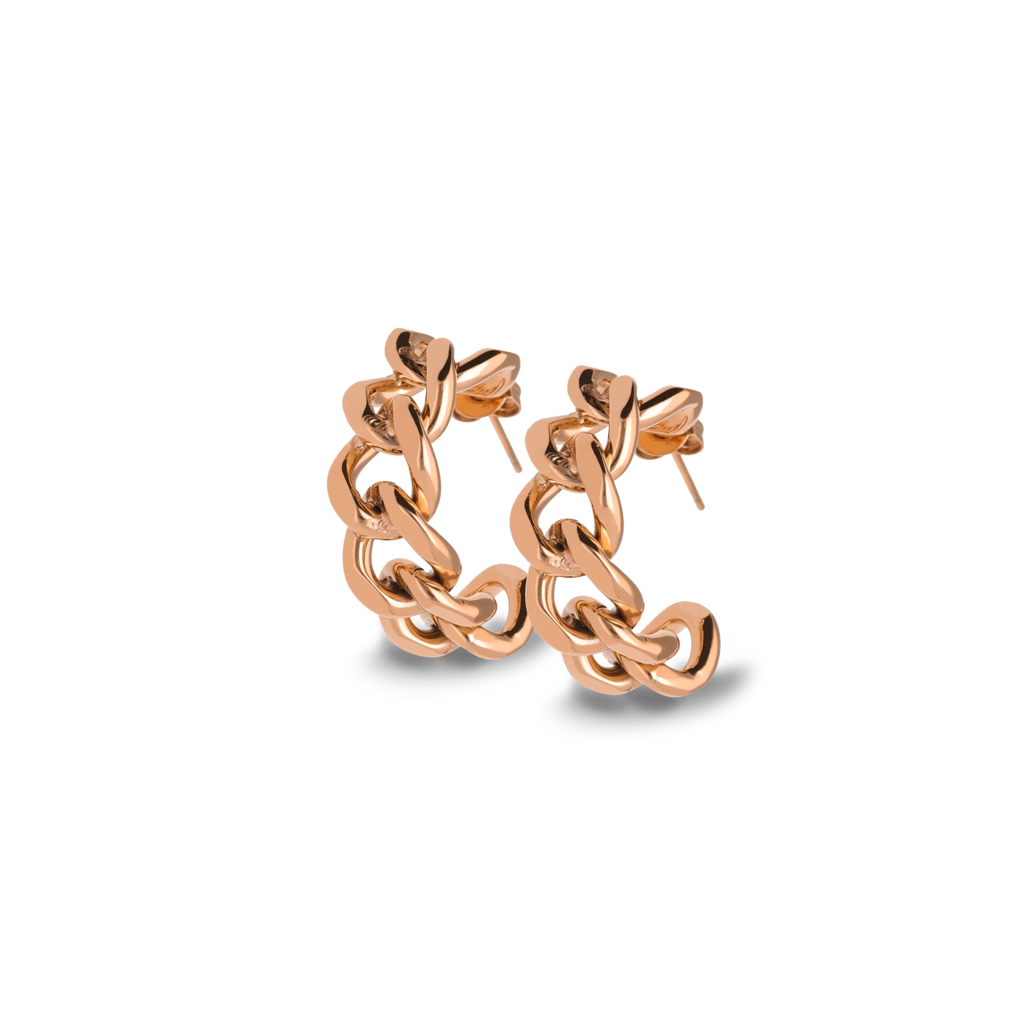 Chain earring rosé gold - Stainless steel