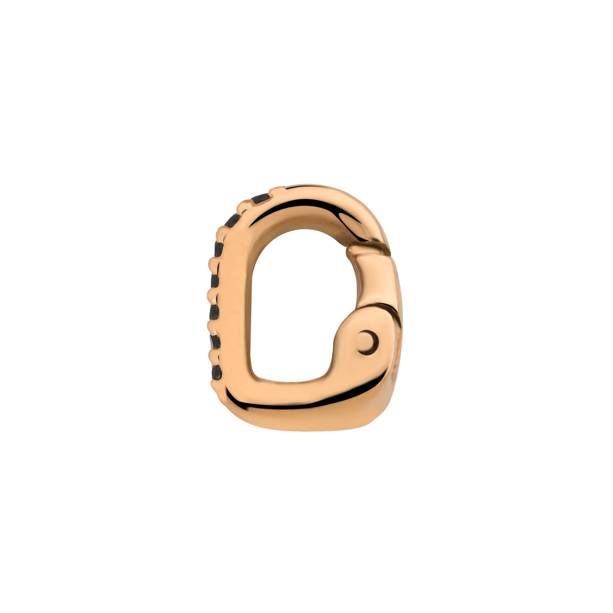 Clip black stones rosé gold - Stainless steel