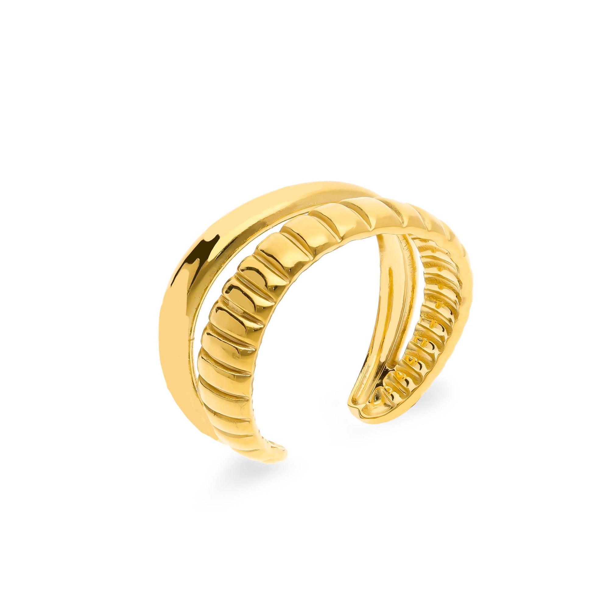 Duo ring gold - Stainless steel