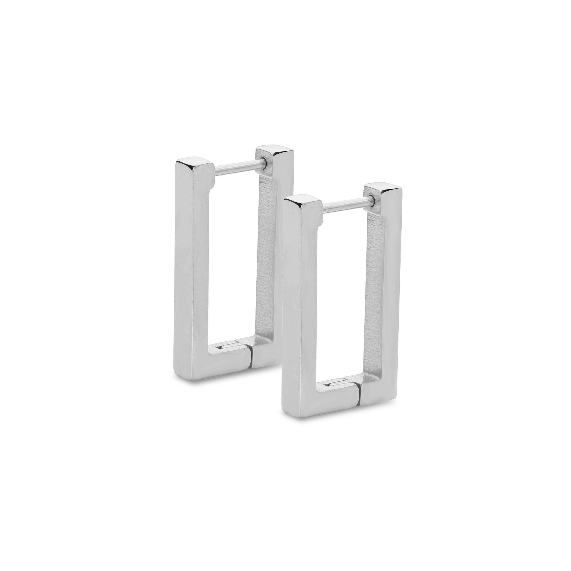 Rectangle earring silver - Stainless steel