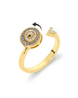 Evel eye twist ring gold