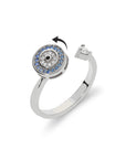 Evil eye twist ring silver