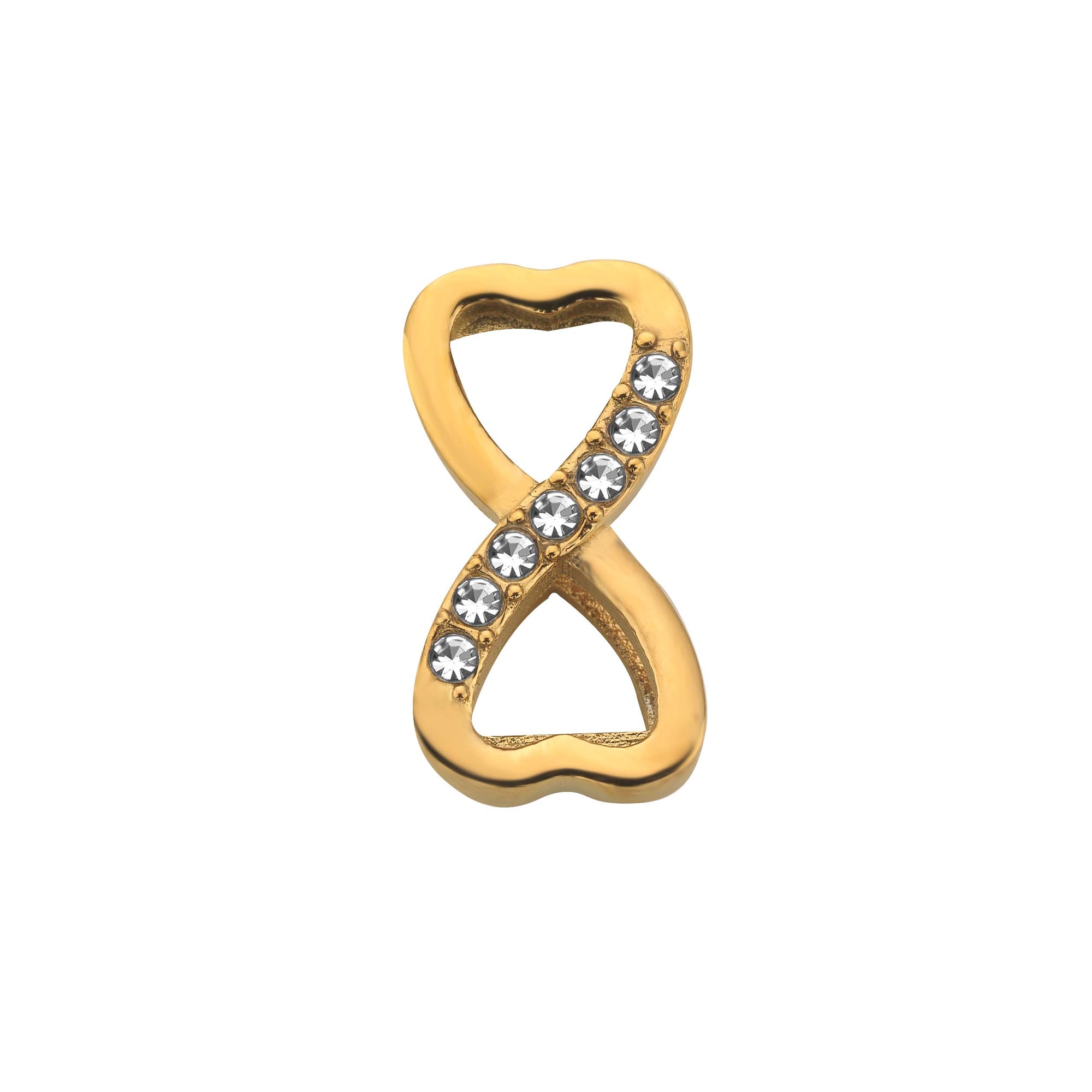 Mesh charm infinity heart gold - Stainless steel
