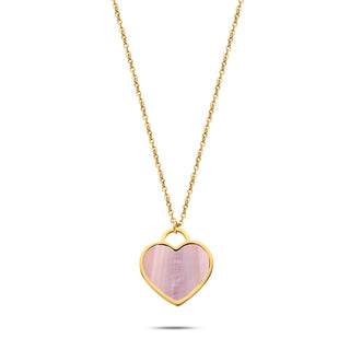 Heart pearl necklace gold