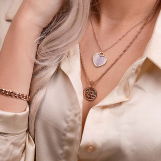 Heart pearl necklace rosé gold