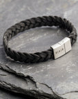 Braided initial leather
