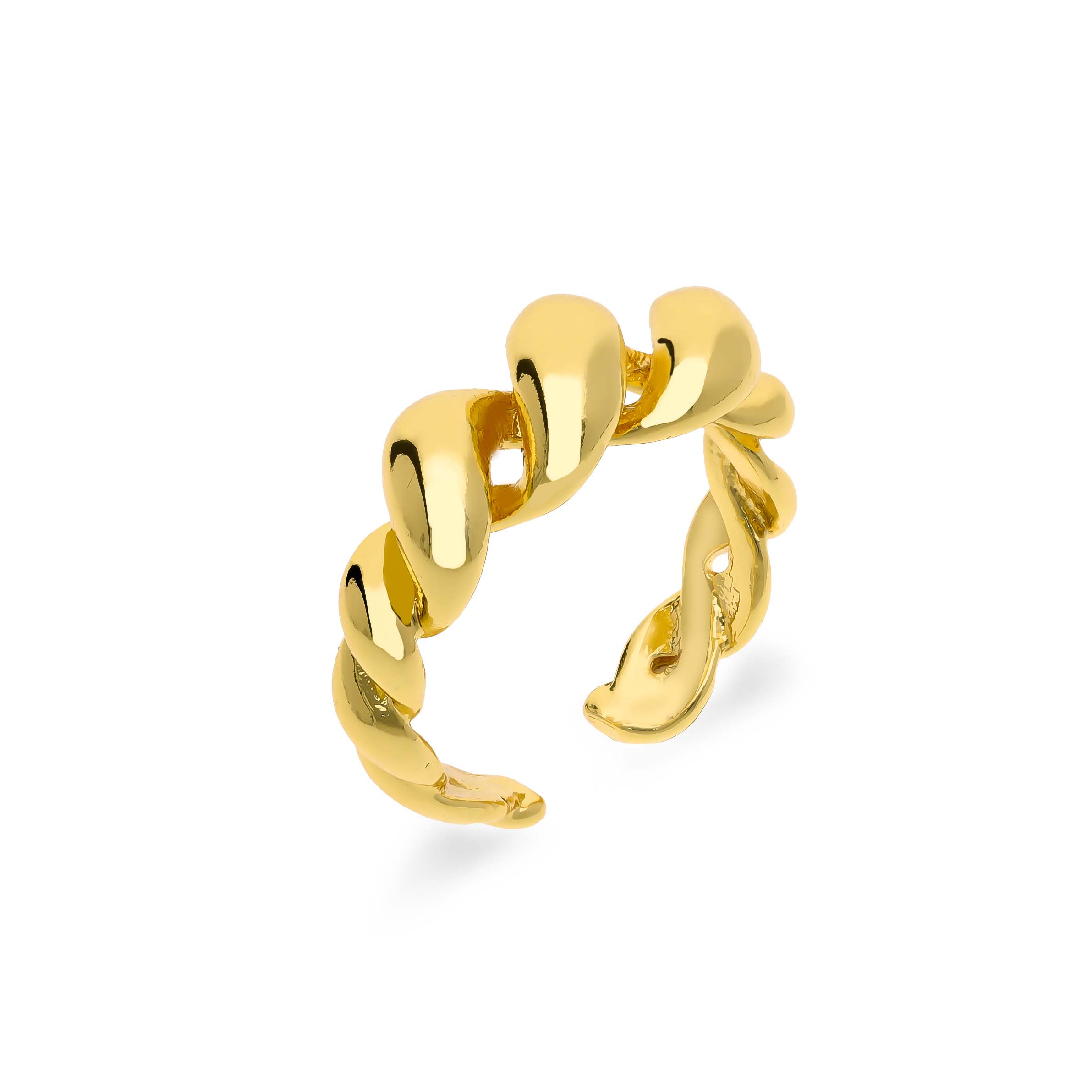 Pretzel bold ring gold