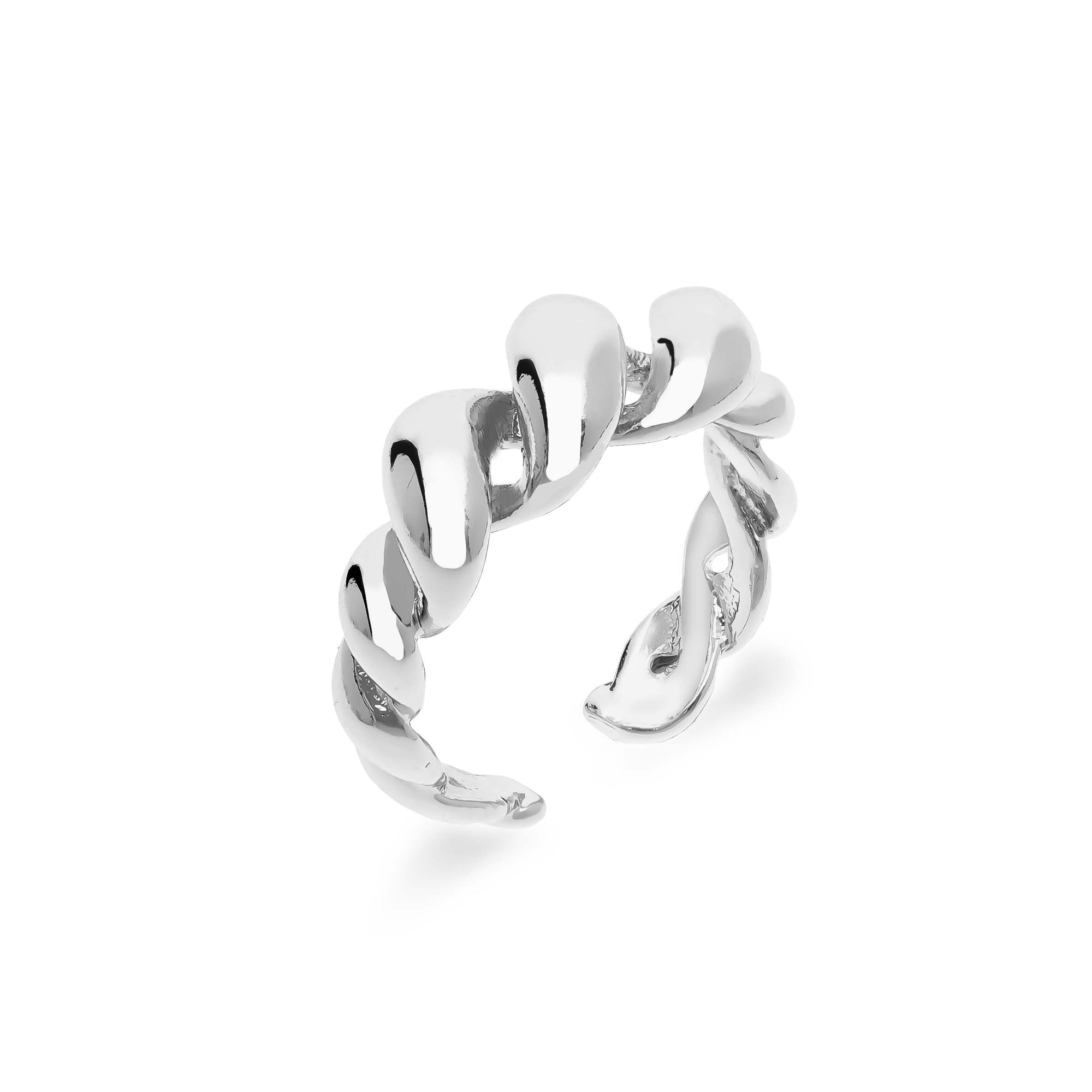 Pretzel bold ring silver - Stainless steel