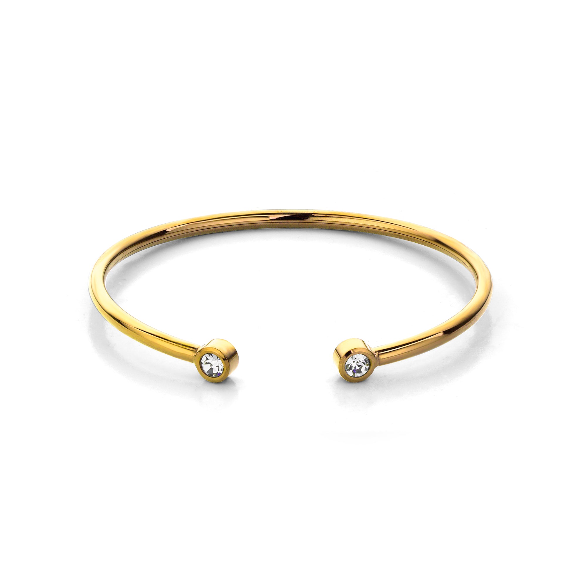 Diamond bangle gold - Stainless steel