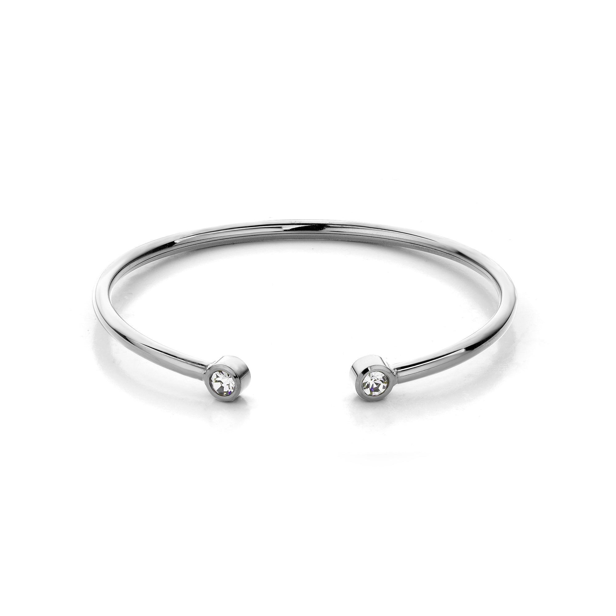 Diamond bangle silver - Stainless steel