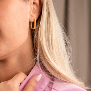 Rectangle earring gold