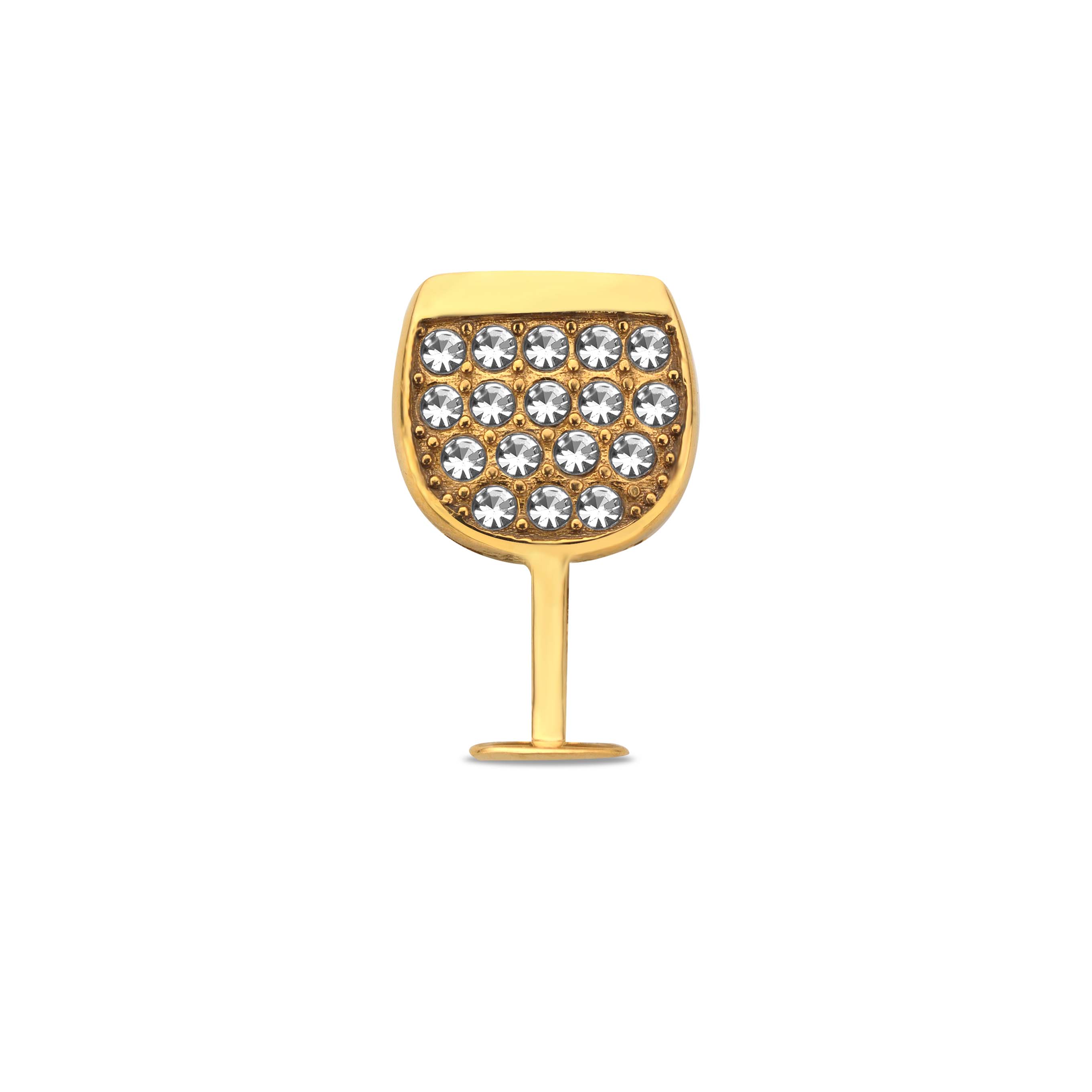 Mesh charm wine glass gold