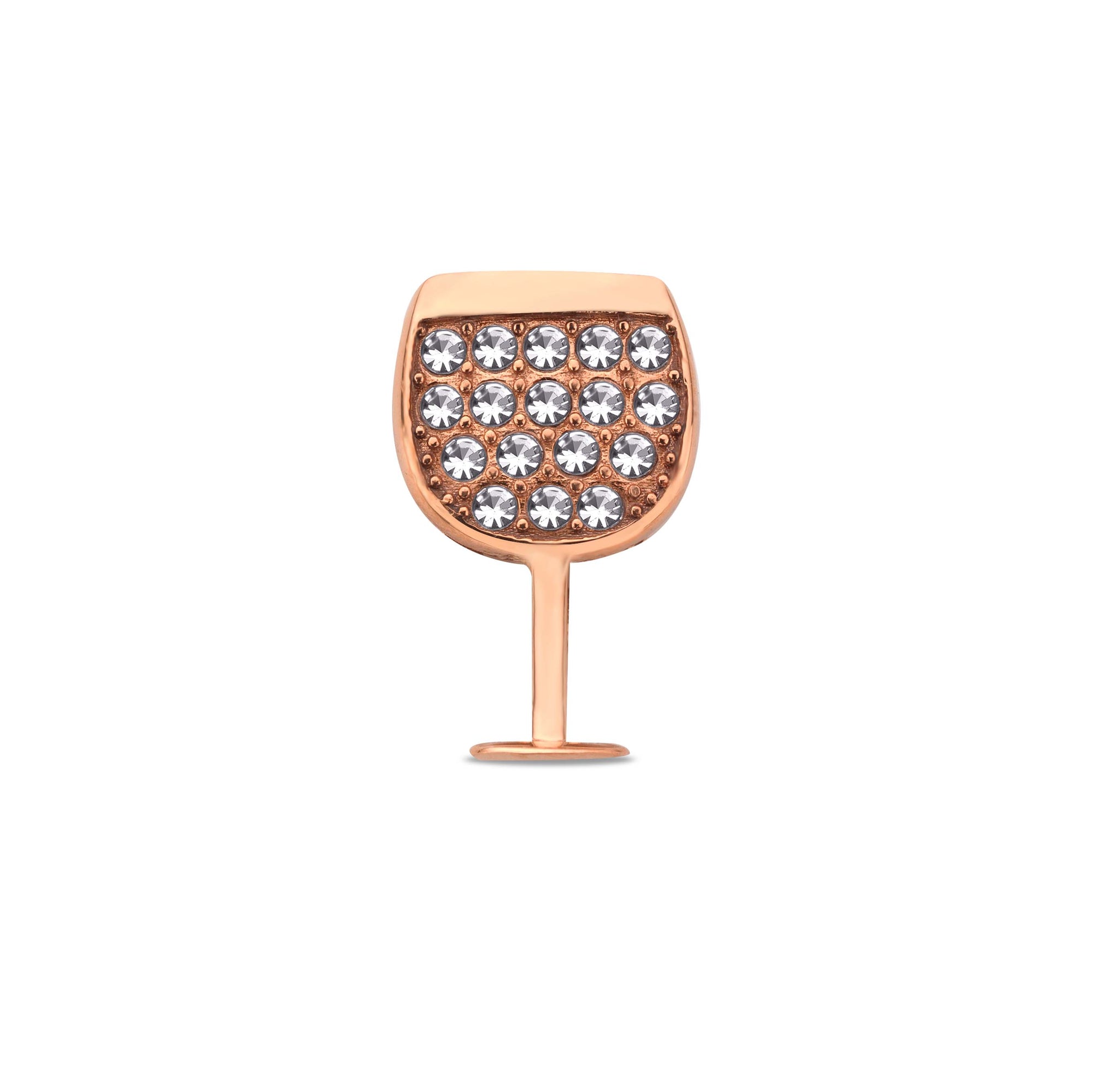 Mesh charm wine glass rosé gold - Stainless steel