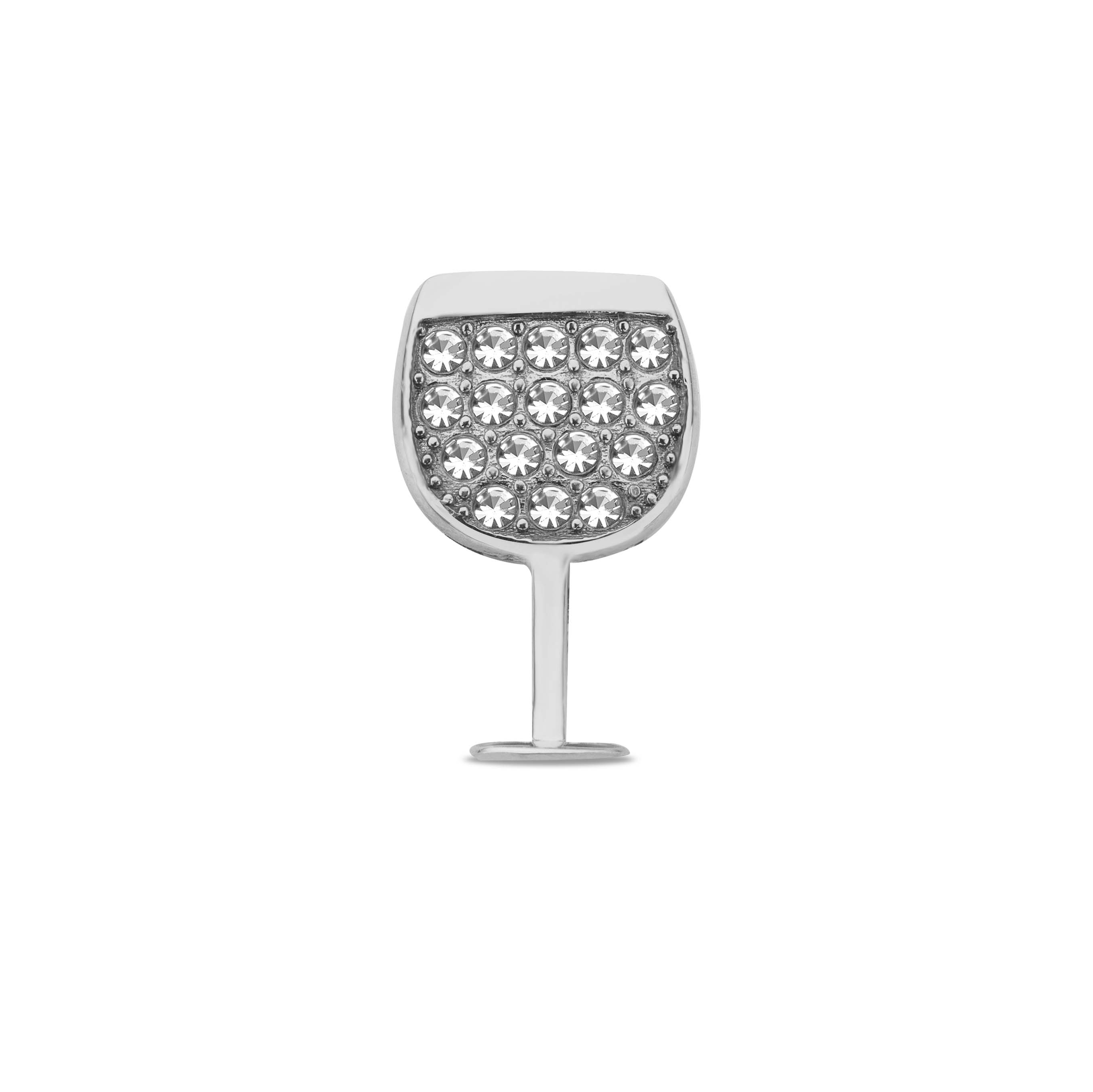 Sterling silver wine glass on sale charms