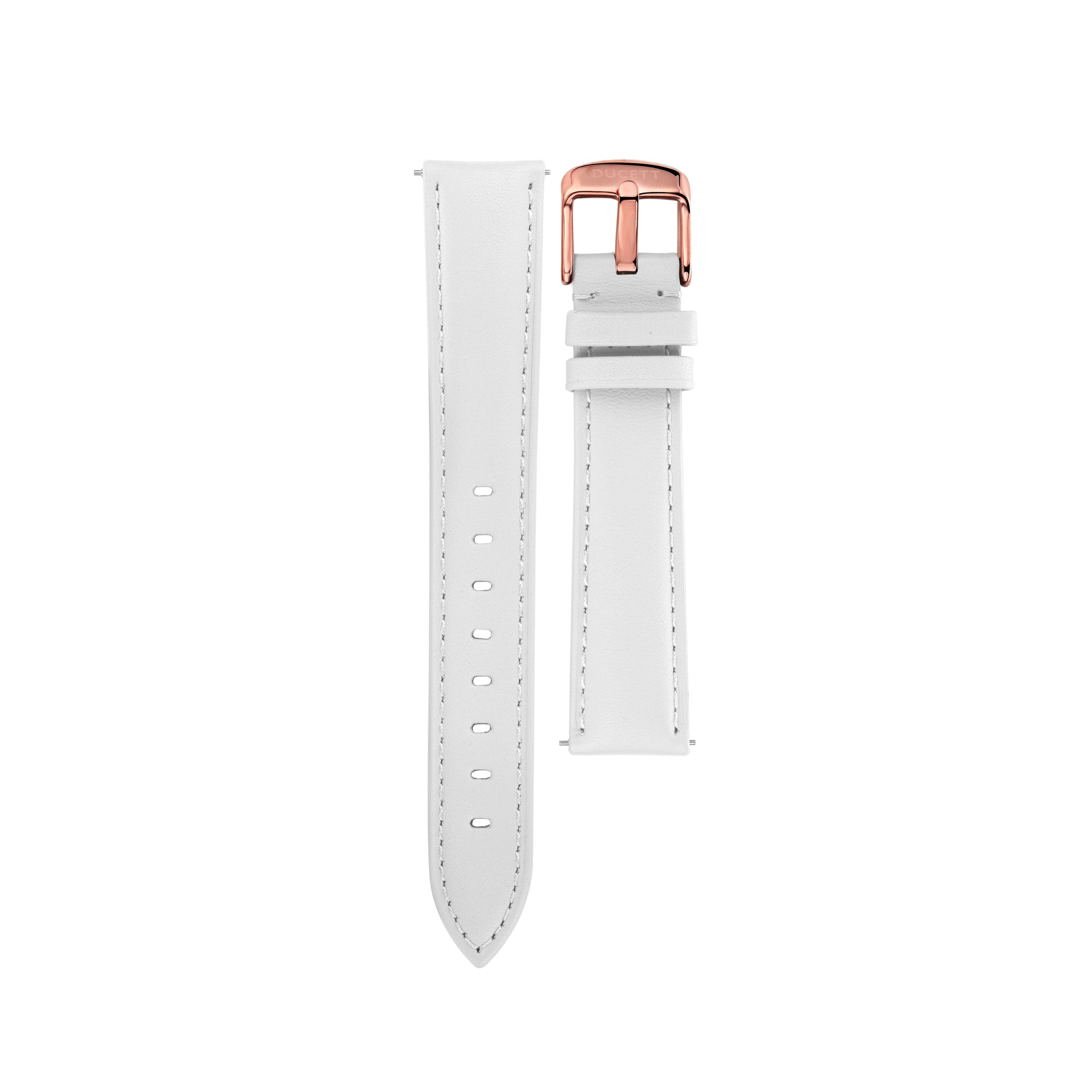 White leather strap rosé gold - Adjustable