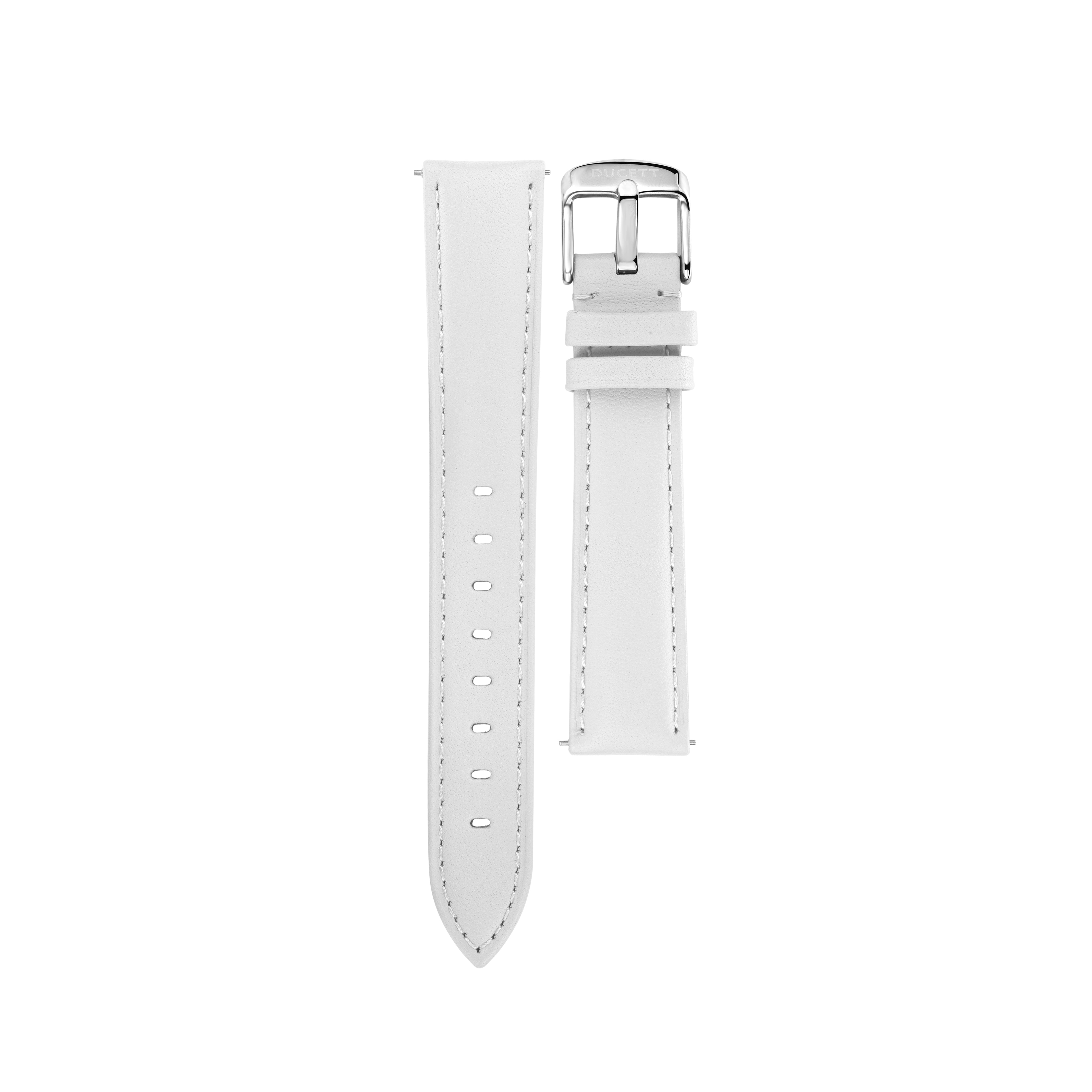 White discount leather strap